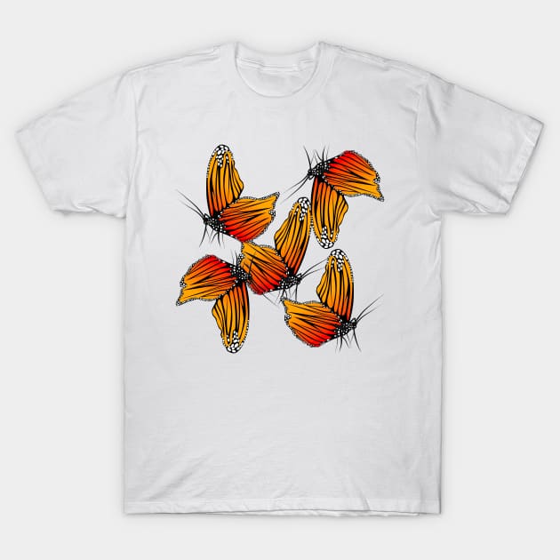 White shirt with orange butterfly hot sale